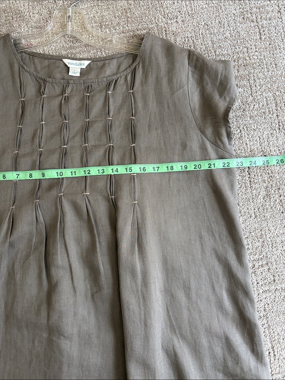 Sundance Taupe Linen-Textured Shift Top - Picture 8 of 9